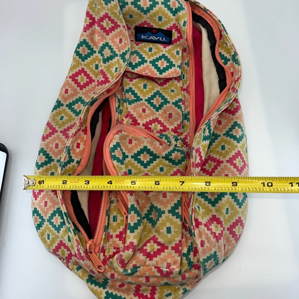 Kavu Original Rope Sling Bag Crossbody Backpack Aztec Southwestern Tribal Purse